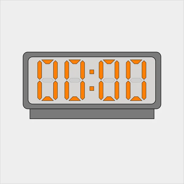 Vector Image Picture Digital Clock Alarm Orange Figures Showing Time — Stock Vector