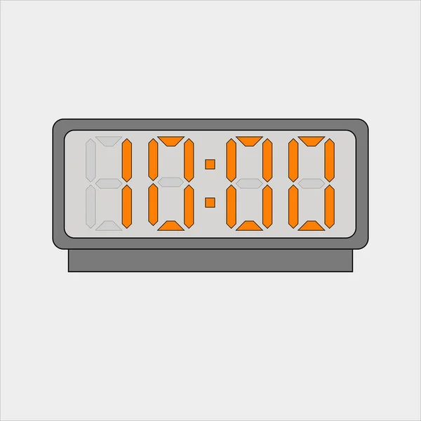 Imagen Vectorial Imagen Reloj Digital Alarma Con Figuras Naranjas Que — Vector de stock