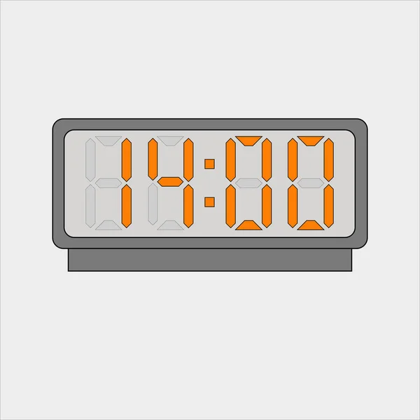 Imagen Vectorial Imagen Reloj Digital Alarma Con Figuras Naranjas Que — Vector de stock