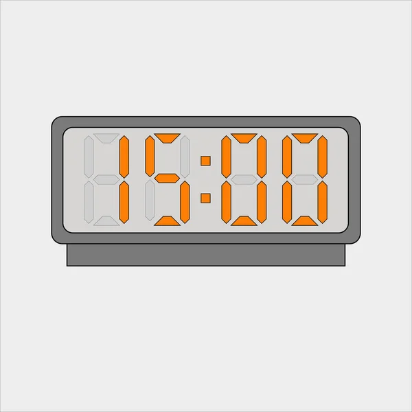 Imagen Vectorial Imagen Reloj Digital Alarma Con Figuras Naranjas Que — Vector de stock