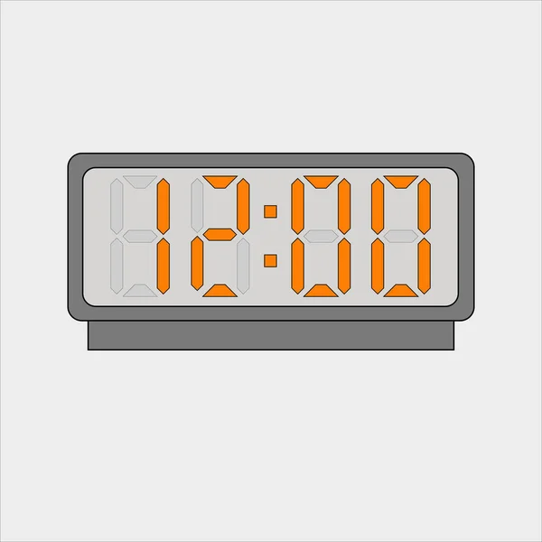 Imagen Vectorial Imagen Reloj Digital Alarma Con Figuras Naranjas Que — Vector de stock