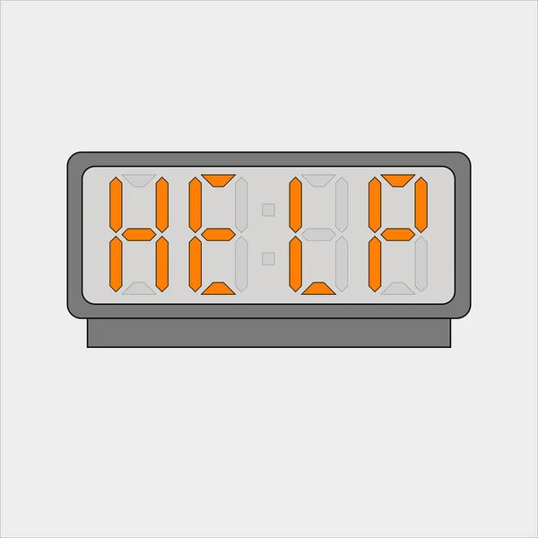 Imagen Vectorial Imagen Reloj Digital Alarma Con Letras Naranjas Que — Vector de stock