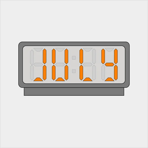 Imagen Vectorial Imagen Reloj Digital Alarma Con Letras Naranjas Que — Vector de stock