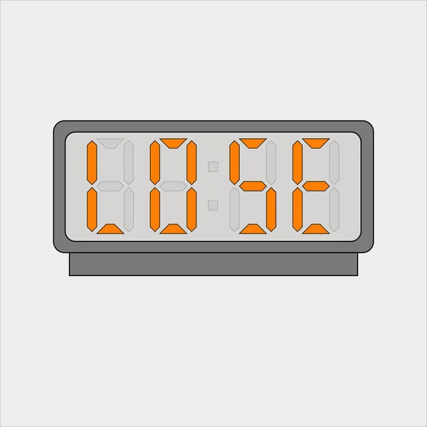 Imagen Vectorial Imagen Reloj Digital Alarma Con Letras Naranjas Que — Vector de stock