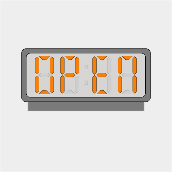 Imagen Vectorial Imagen Reloj Digital Alarma Con Letras Naranjas Que — Vector de stock