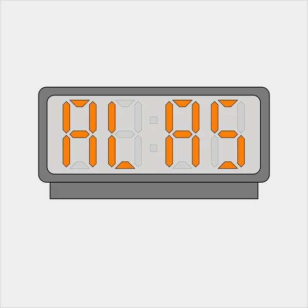 Imagen Vectorial Imagen Reloj Digital Alarma Con Letras Naranjas Que — Vector de stock