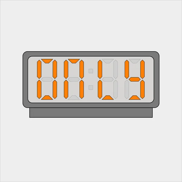 Imagen Vectorial Imagen Reloj Digital Alarma Con Letras Naranjas Que — Vector de stock