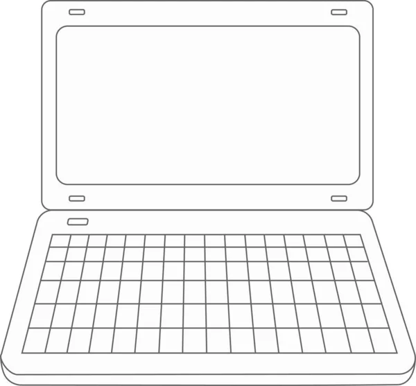 Illustrazione Vettoriale Immagine Laptop Aperto Isolato Notebook Computer Sullo Sfondo — Vettoriale Stock
