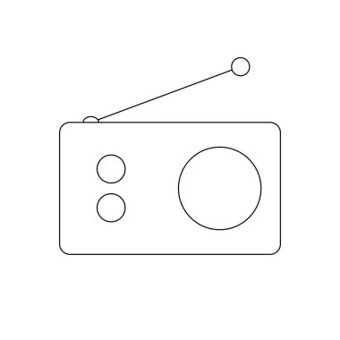   Beyaz arkaplanda vektör biçimlendirilmiş resim veya eski veya eski radyo setinin simgesi veya alıcısı 