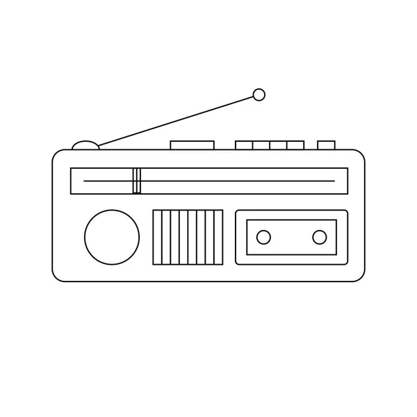 Векторное Стилизованное Изображение Иконка Старого Ретро Радиоприёмника Белом Фоне — стоковый вектор