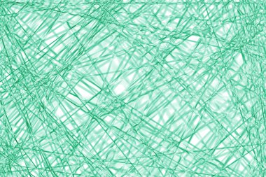 Tüplerin, kabloların ya da ipliklerin soyut arkaplanı ya da dokusu. Beyaz arkaplanda yeşil renkli el yapımı resimleme veya resim