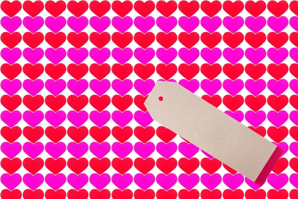 Papel vermelho e rosa forma do coração — Fotografia de Stock
