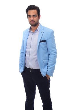 Arap işadamı beyaz arka planda izole edilmiş