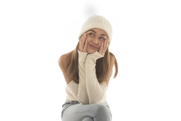 Adolescente Posando Estudio Sobre Fondo Blanco — Foto de Stock