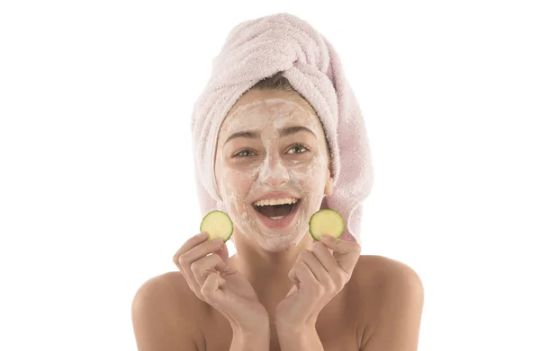 Kozmetikai Eljárások Skin Care Koncepciót Fiatal Arcát Arc Sár Agyagos — Stock Fotó
