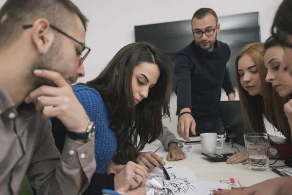 Group of business people working together in the office