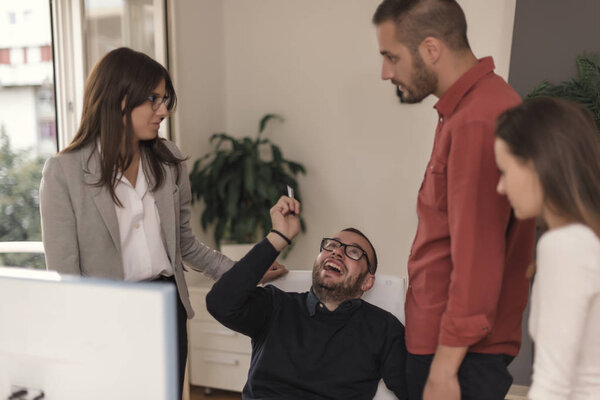 Colleagues working together in the office. Business concept. 