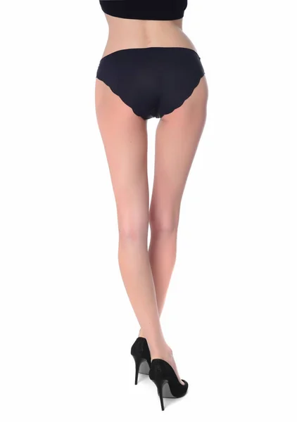 Nce Kadın Bacaklar Yüksek Topuklu Giyiyor Güzellik Kavramı Beyaz Arka — Stok fotoğraf