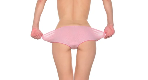Woman Taking Panties — Stock Photo, Image