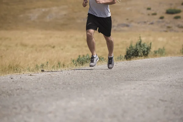 Corredor Masculino Corriendo Bajo Sol Concepto Estilo Vida Saludable — Foto de Stock