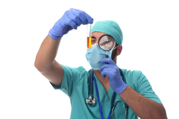 Ciência Química Biologia Medicina Conceito Pessoas Close Jovem Cientista Segurando — Fotografia de Stock