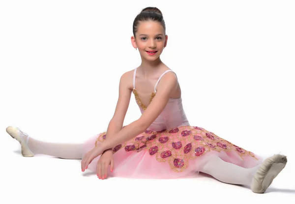 Hermosa Bailarina Ballet Posando Estudio —  Fotos de Stock