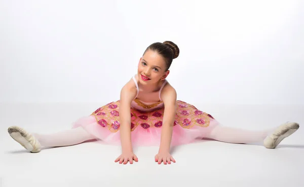 Beautiful Girl Ballet Dancer Posing Studio — Stock Photo, Image
