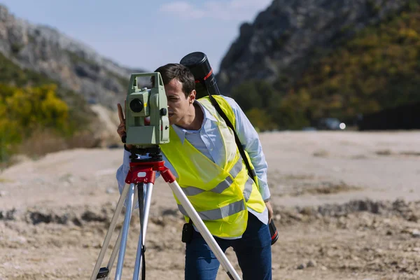 Inženýr Staveništi Konstrukční Koncepce — Stock fotografie