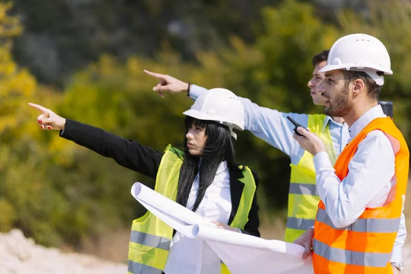 Civil Engineers Construction Site Construction Concept — Stock Photo, Image