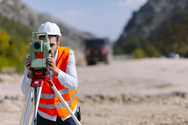 Inženýr Staveništi Konstrukční Koncepce — Stock fotografie