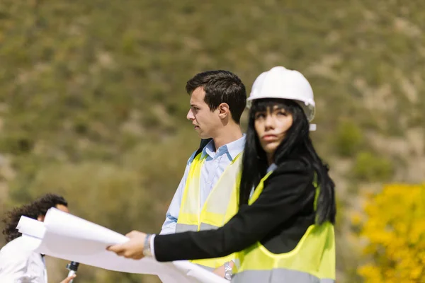 Ingenieure Auf Der Baustelle Baukonzept — Stockfoto