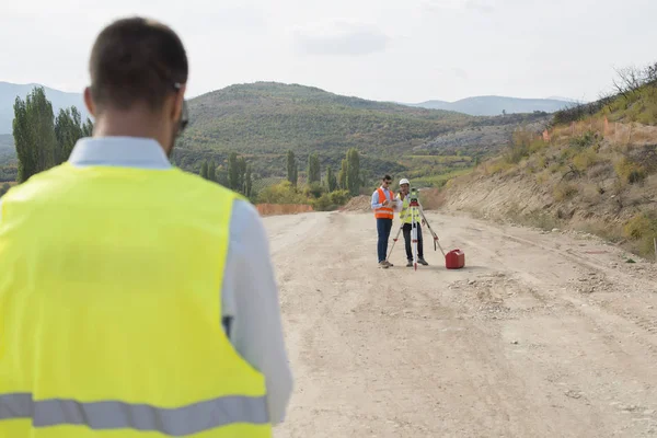 Μηχανικοί Εργοτάξιο Κατασκευαστική Αντίληψη — Φωτογραφία Αρχείου