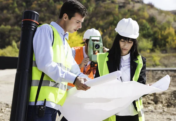 Engineers Construction Site Construction Concept — Stock Photo, Image