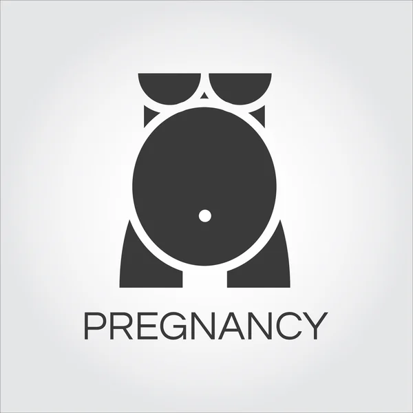 Silueta simple icono plano de la mujer embarazada — Vector de stock