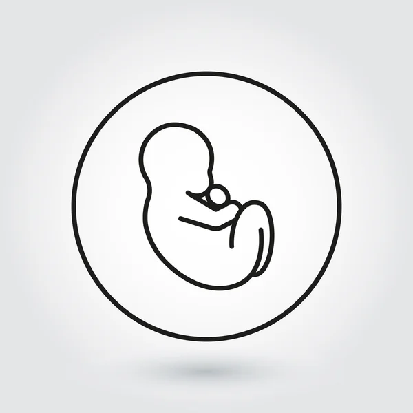 Baby icon drawn in outline style. Newborn symbol — Stockový vektor
