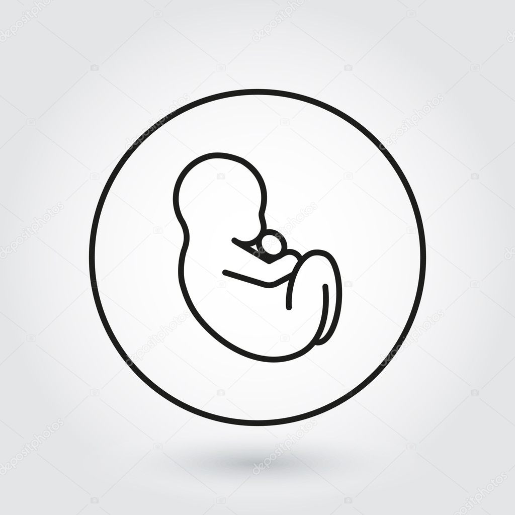 Baby icon drawn in outline style. Newborn symbol