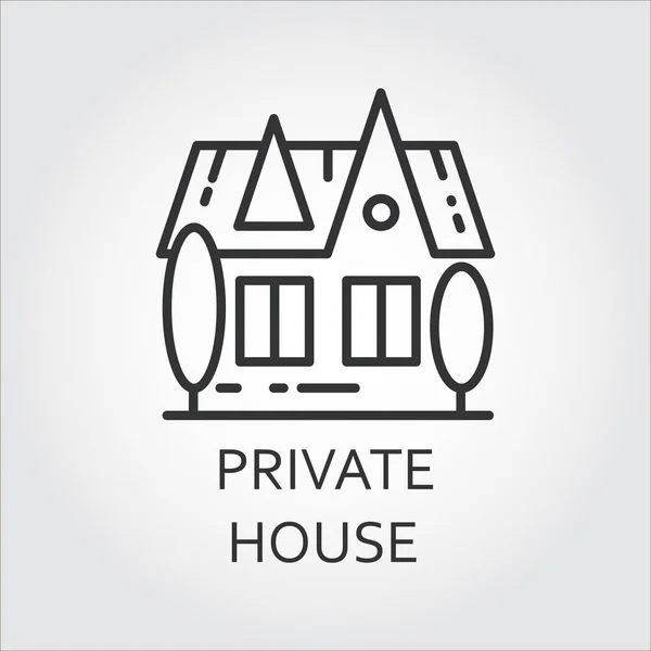 Ícone casa privada desenhada em estilo esboço. Etiqueta linear simples — Vetor de Stock