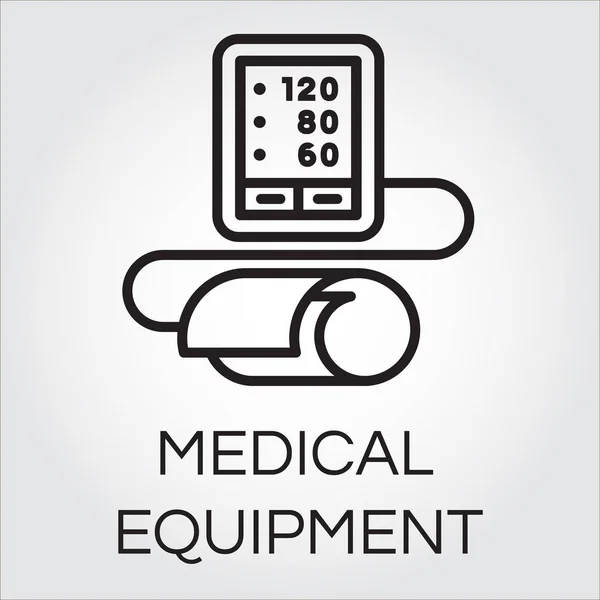 Icono de contorno del tonómetro automático médico para medir la presión arterial — Archivo Imágenes Vectoriales