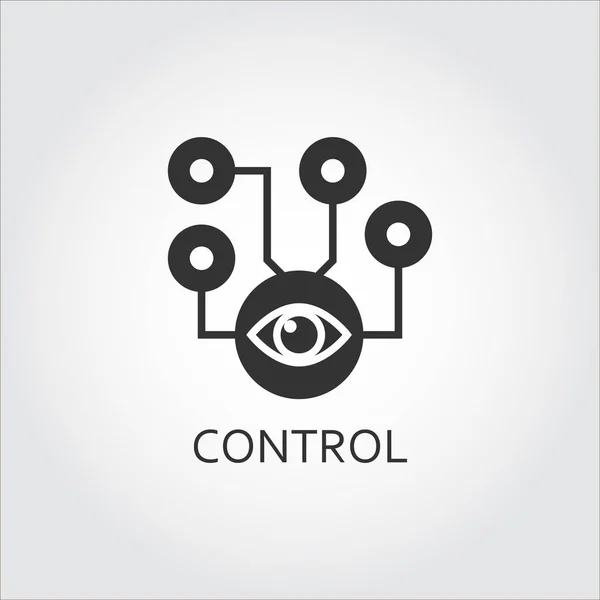 Flat black vector icon control system supervision as eye. — Stock Vector