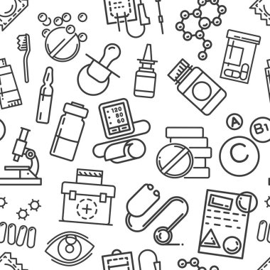 Hat sanat tarzı tıbbi bakım, sağlık hijyen seamless modeli