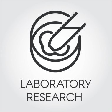 Laboratuvar araştırma ve deney siyah çizgi simgesi