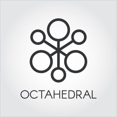Symbol of chemical compound or octahedral molecule icon clipart