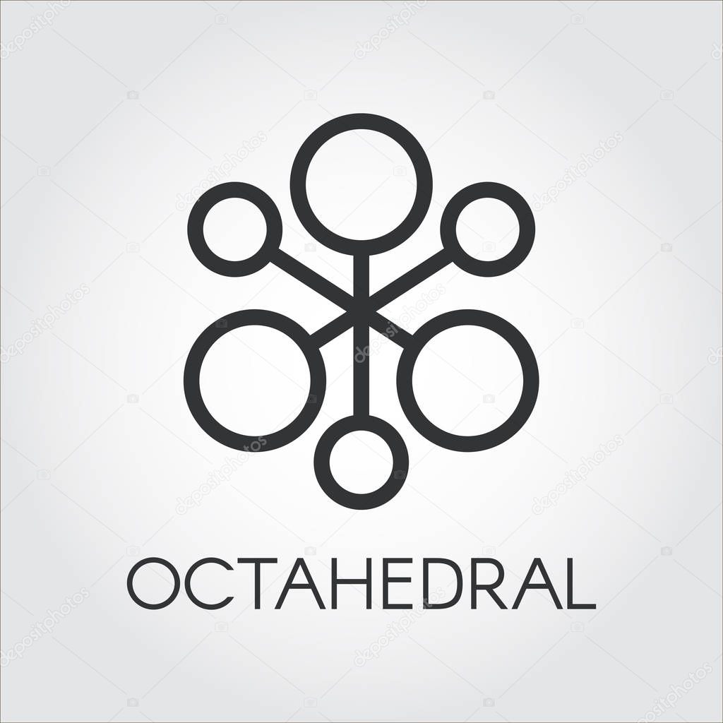 Symbol of chemical compound or octahedral molecule icon