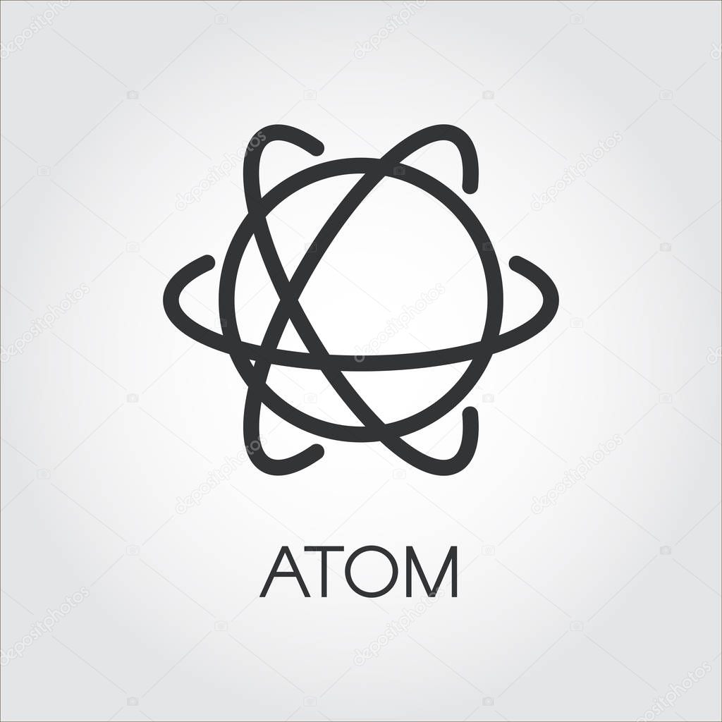 Simple icon of atom. Chemistry, science concept