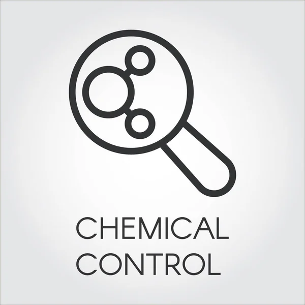 Чорна лінійна ікона хімічного контролю в контурному стилі — стоковий вектор