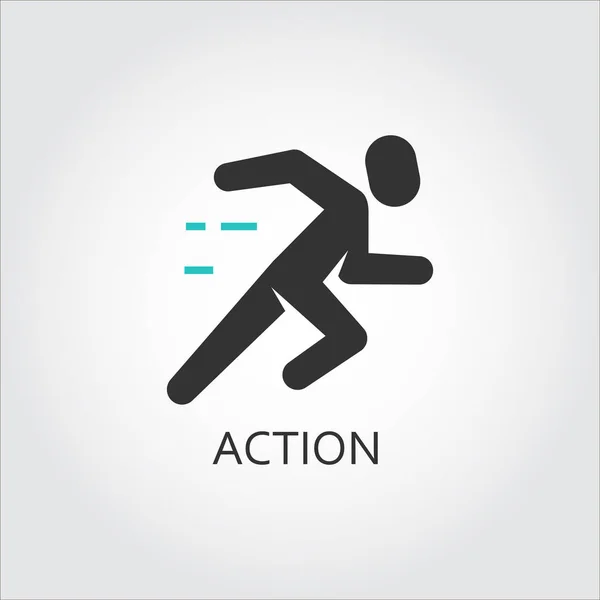 Ícone de homens em execução, ação, esporte, conceito de movimento — Vetor de Stock