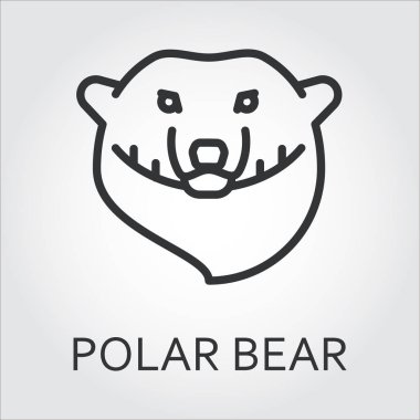 Siyah simge stil Hat sanatı, baş vahşi hayvan kutup ayısı, deniz ayısı.