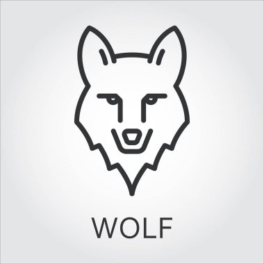 Siyah simge stil Hat sanatı, baş vahşi hayvan kurt.