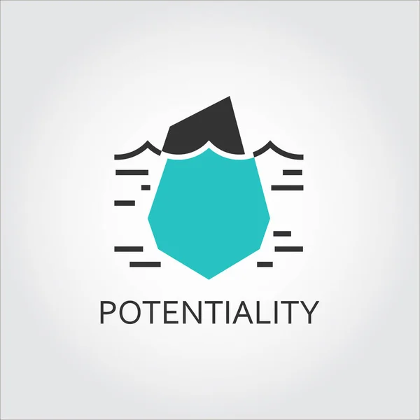 Icona di iceberg, potenzialità e opportunità nascoste — Vettoriale Stock