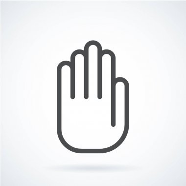 Düz simgesi jest el bir insan durağı siyah, palmiye.